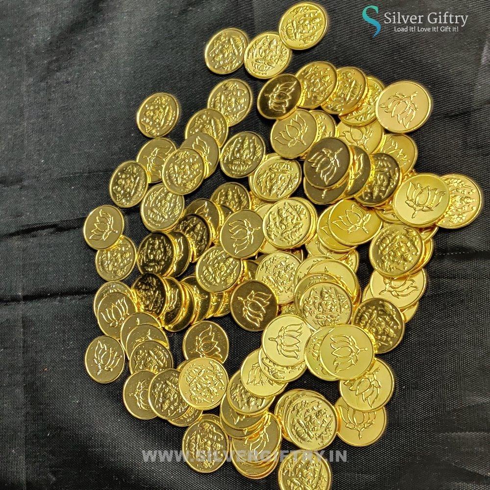 German Silver Lakshmi Kuber 108 Coins (Gold) | Silver Giftry | SGT20K553