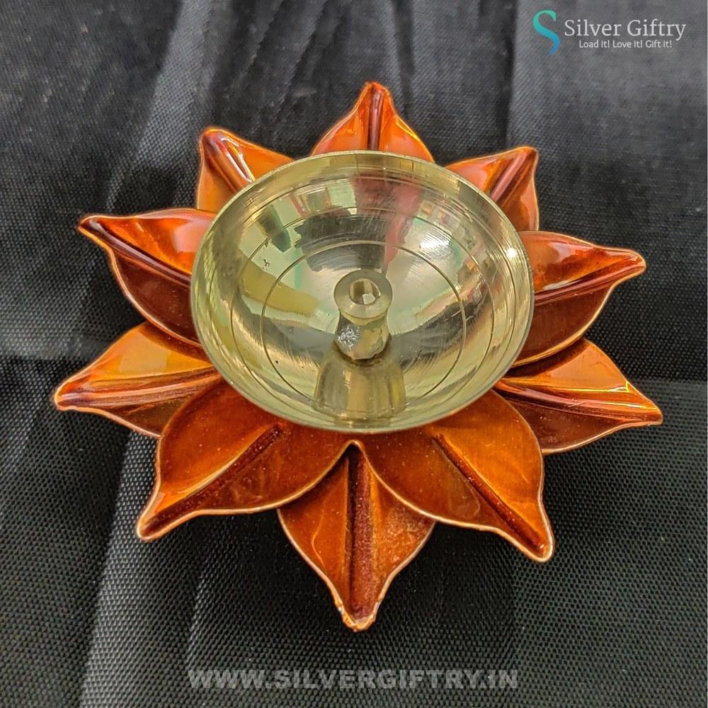 Brass Antique Diya 3.5" ( Orange) | Silver Giftry | SGT20K576
