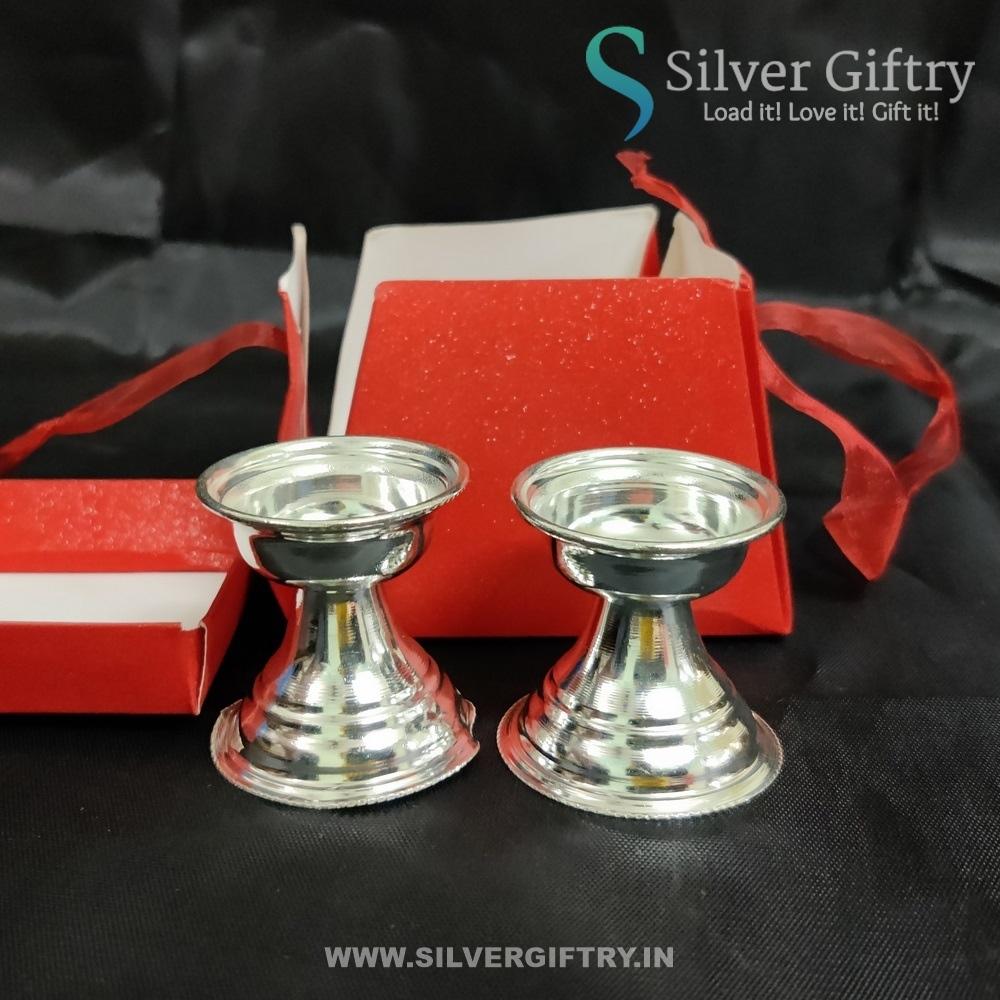 2" Diya For Pooja | A Pair In The Box | Silver Giftry | SGT20K596