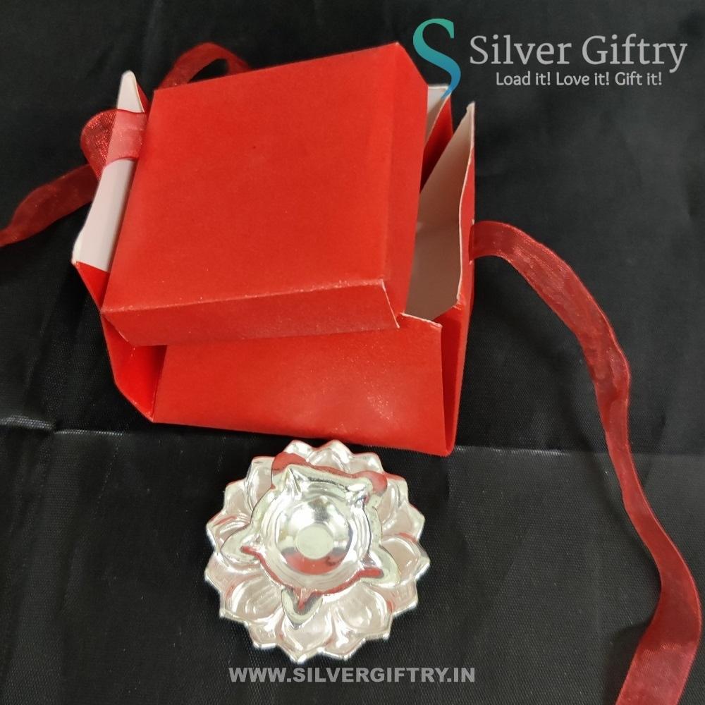 3" Devdas Diya For Pooja (silver) | A Pair In The Box | Silver Giftry | SGT20K597