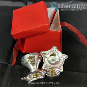 2" Star Diya For Pooja (Silver) | A Pair In The Box | Silver Giftry | SGT20K598