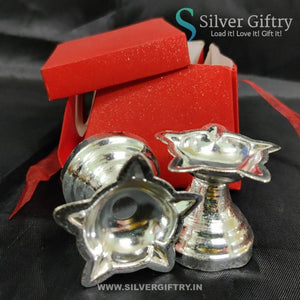 2" Star Diya For Pooja (Silver) | A Pair In The Box | Silver Giftry | SGT20K598