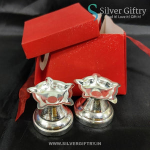 2" Star Diya For Pooja (Silver) | A Pair In The Box | Silver Giftry | SGT20K598