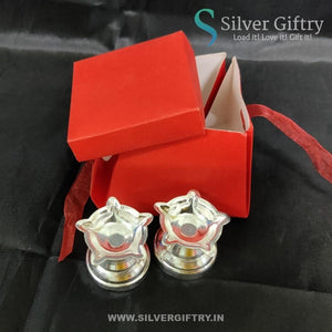 2" Star Diya For Pooja (Silver) | A Pair In The Box | Silver Giftry | SGT20K598
