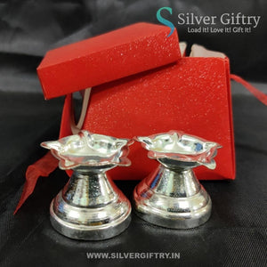 2" Star Diya For Pooja (Silver) | A Pair In The Box | Silver Giftry | SGT20K598