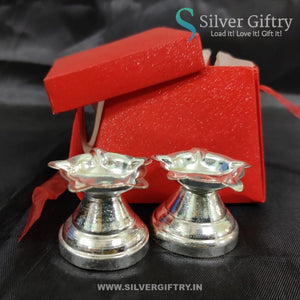 2" Star Diya For Pooja (Silver) | A Pair In The Box | Silver Giftry | SGT20K598