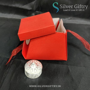 German Silver Round Kumkum Dabbi | Silver Giftry | SGT20K602