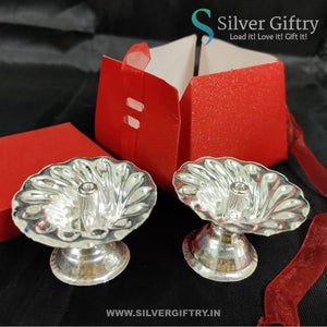 German Silver Fancy Devdas Diya Pair | Silver Giftry | SGT20K603
