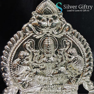 German Silver Lakshmi Kamakshi Diya Big 7" | Silver Giftry | SGT20K608
