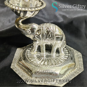 German Silver Elephant Diya Pair | Silver Giftry | SGT20K612