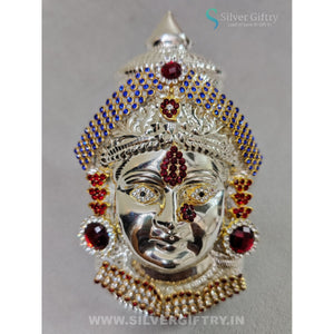 German Silver Lakshmi Face 6" With Special Stone Works | SGT20K616 | Silver Giftry