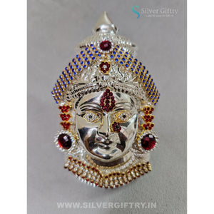 German Silver Lakshmi Face 6" With Special Stone Works | SGT20K616 | Silver Giftry