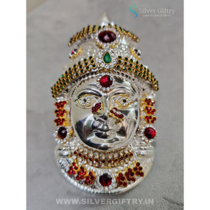 German Silver Lakshmi Face 6" With Special Stone Works | SGT20K617 | Silver Giftry
