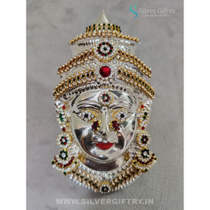 German Silver Lakshmi Face 6" With Special Stone Works | SGT20K619 | Silver Giftry