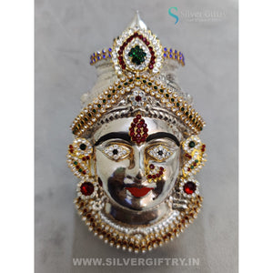 German Silver Lakshmi Face 6" With Stone Works | SGT20K620 | Silver Giftry
