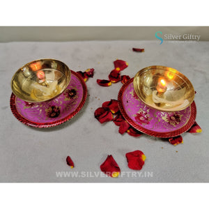 Brass Fancy Diyas Pair 3" | Silver Giftry | SGT20K629 | Silver Giftry