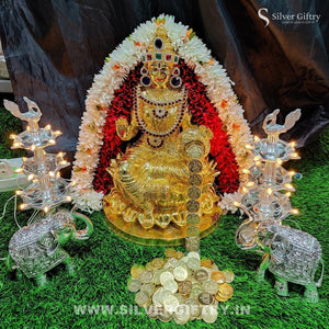 Imported 24kr Gold Coated Lakshmi Idol | Silver Giftry | SGT20K636