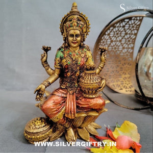 Imported Silver Giftry Kamal Coin Lakshmi Idol 7" | Silver Giftry | SGT20K643