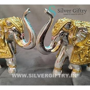 Maharaj Elephant Pair 6" | Silver Giftry | SGT20K644