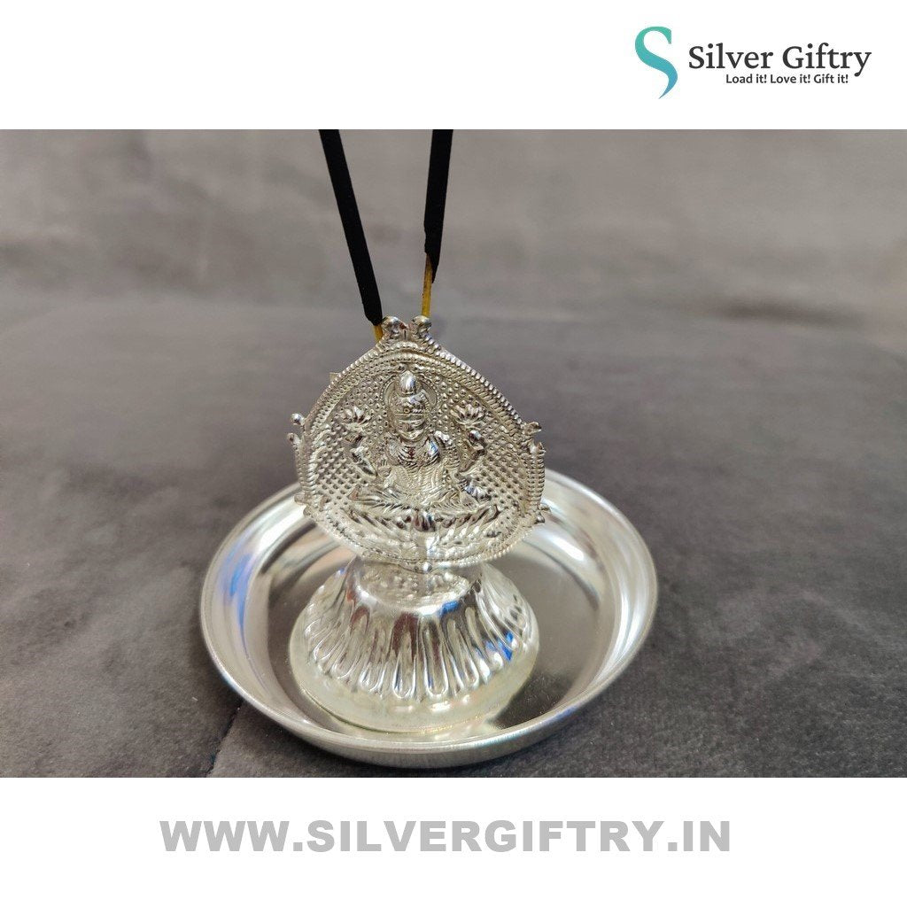 German Silver Washable Plate with Lakshmi Agarbati Stand
