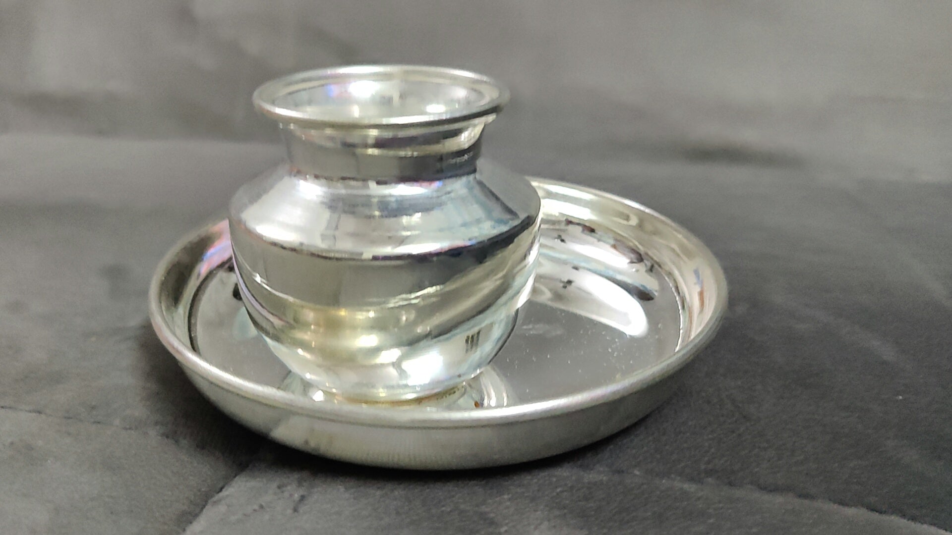 German silver washable 5"plate with kalsha 3"