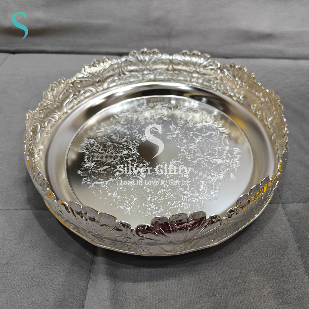 GS Feather Desi Imported Tray 10"