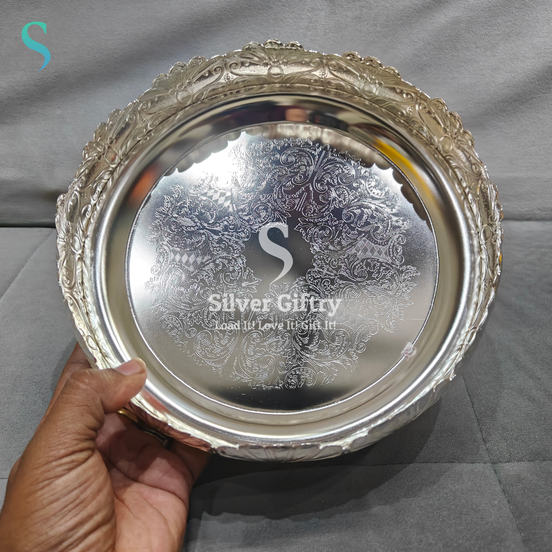 GS Feather Desi Imported Tray 10"