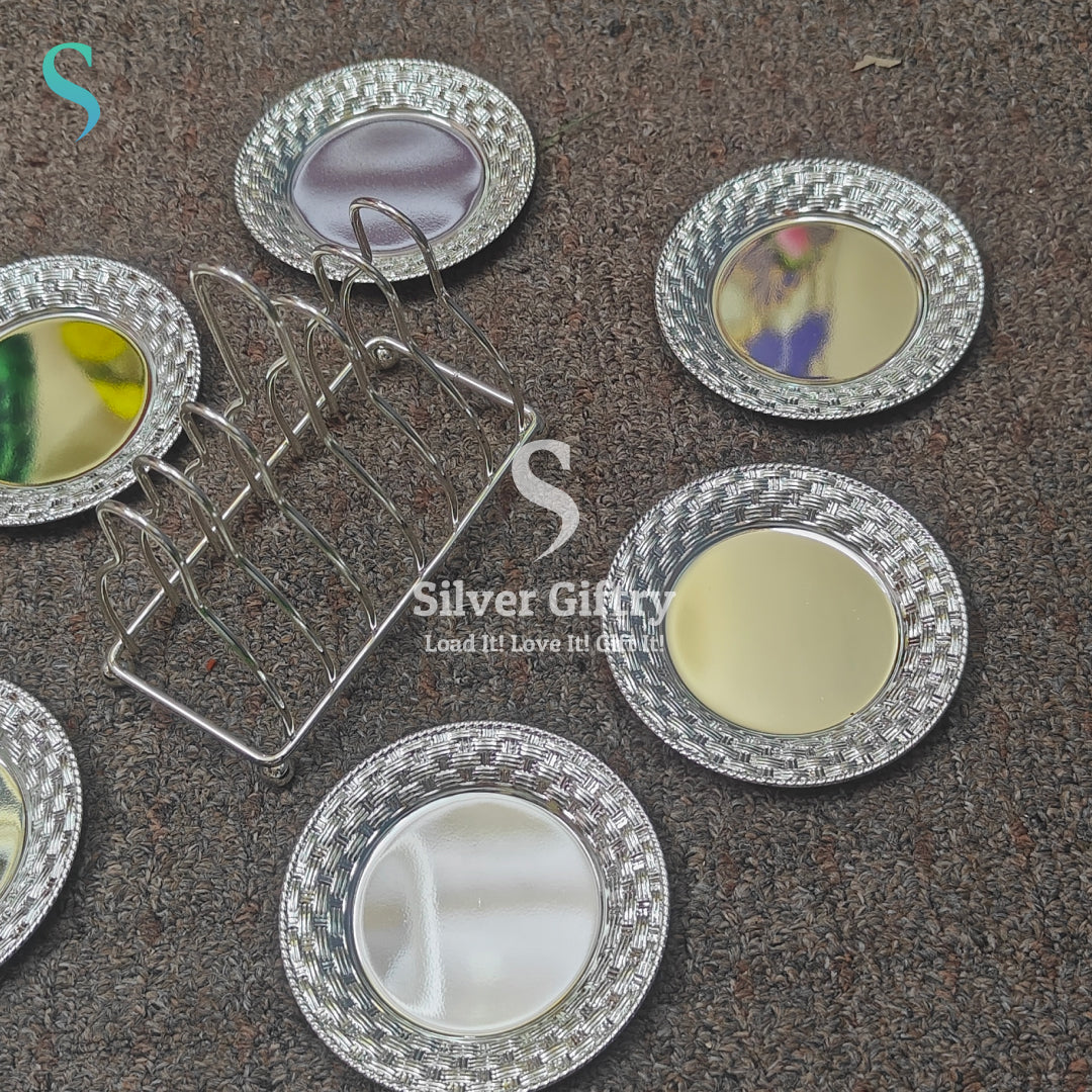 Imported snack plates set of 5 with stand
