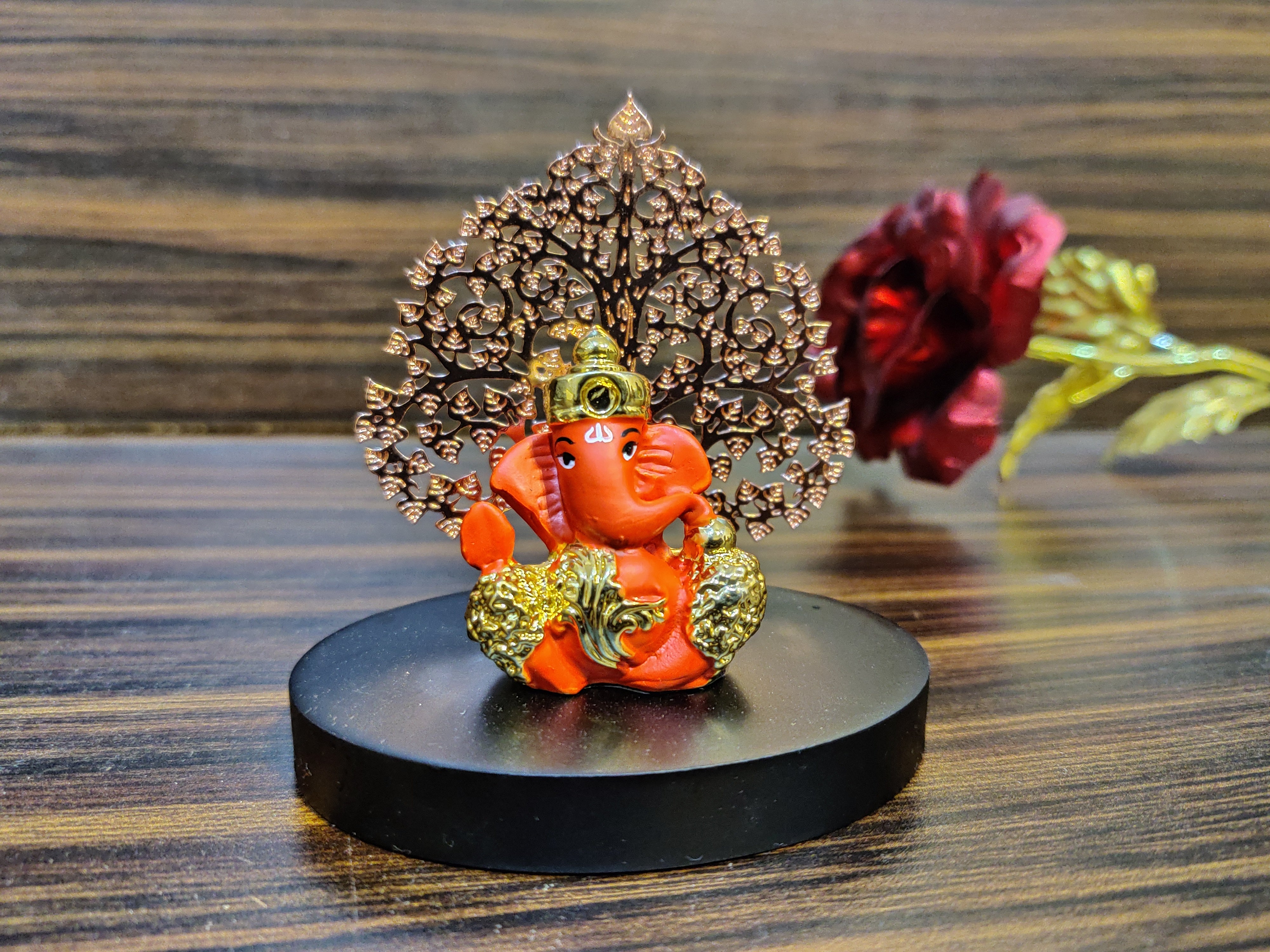24kr Ganesh Idol With Tree 3"