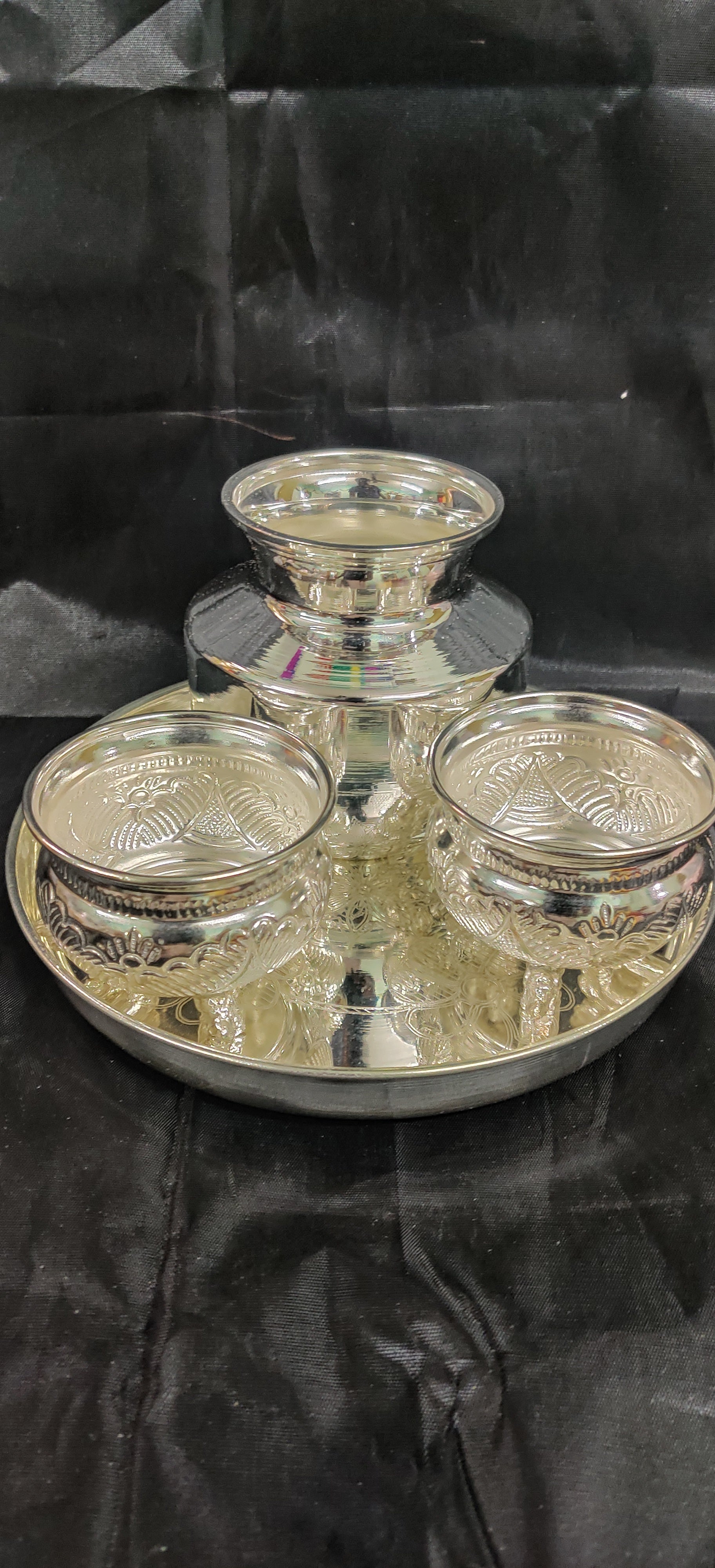 German Silver Pooja Set