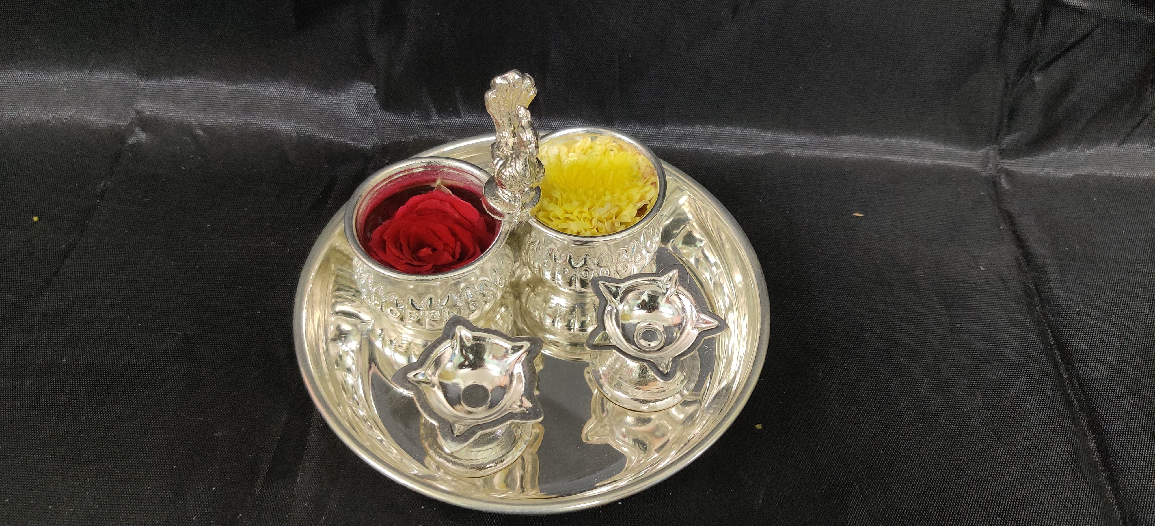 German Silver Pooja Haldi Set