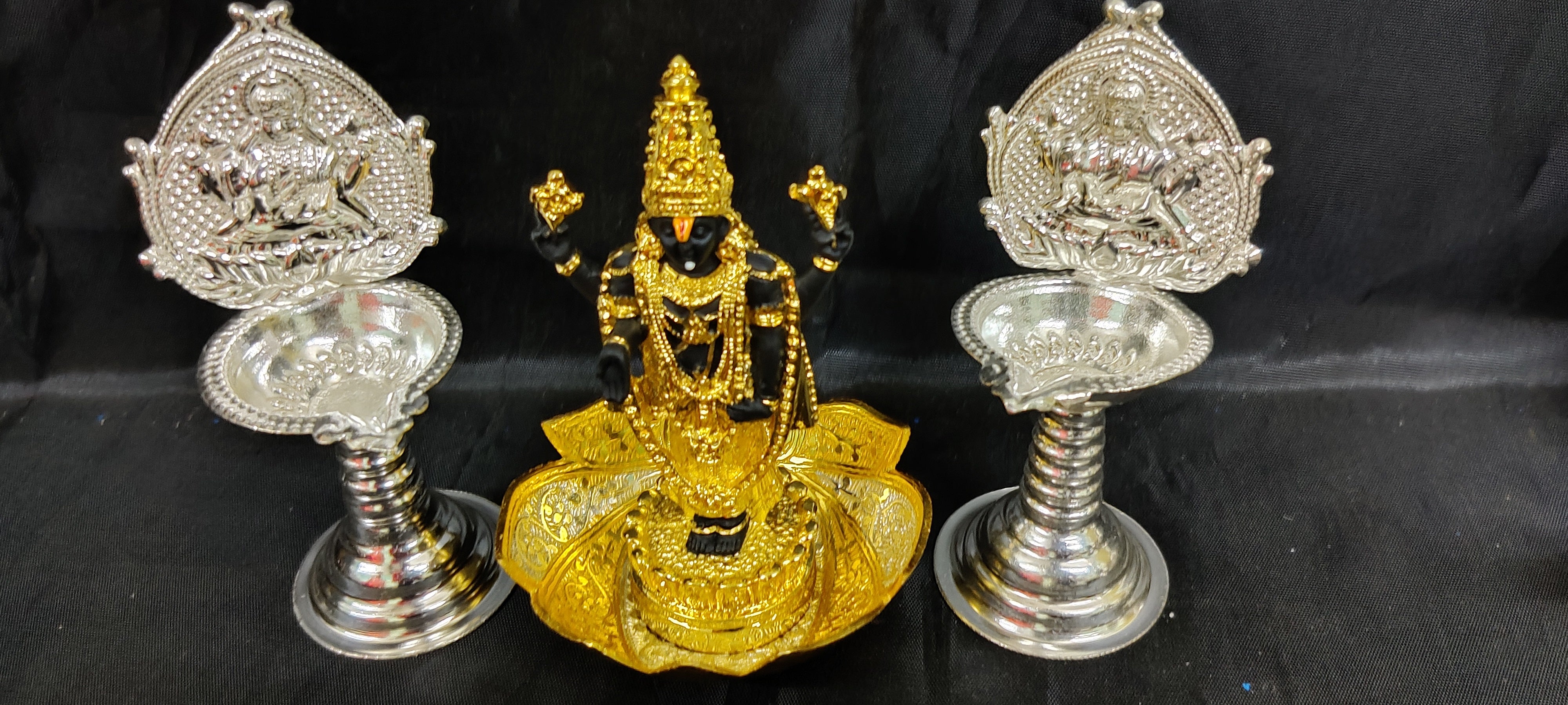 24kr Gold Coated Balaji Trendy Set With Diya