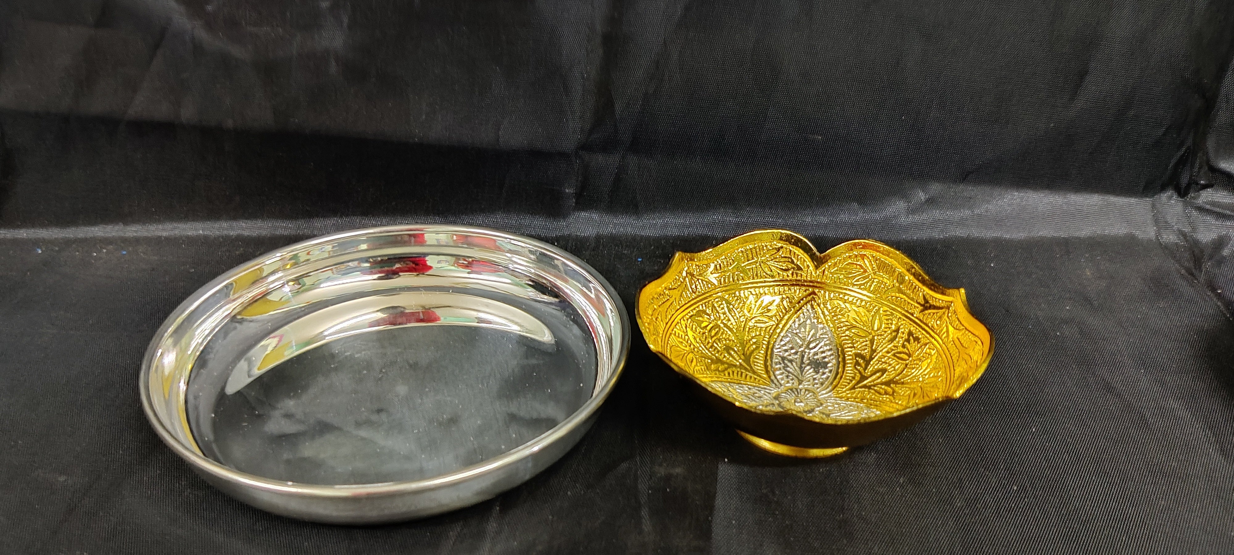 German Silver 5" Plate + Bowl