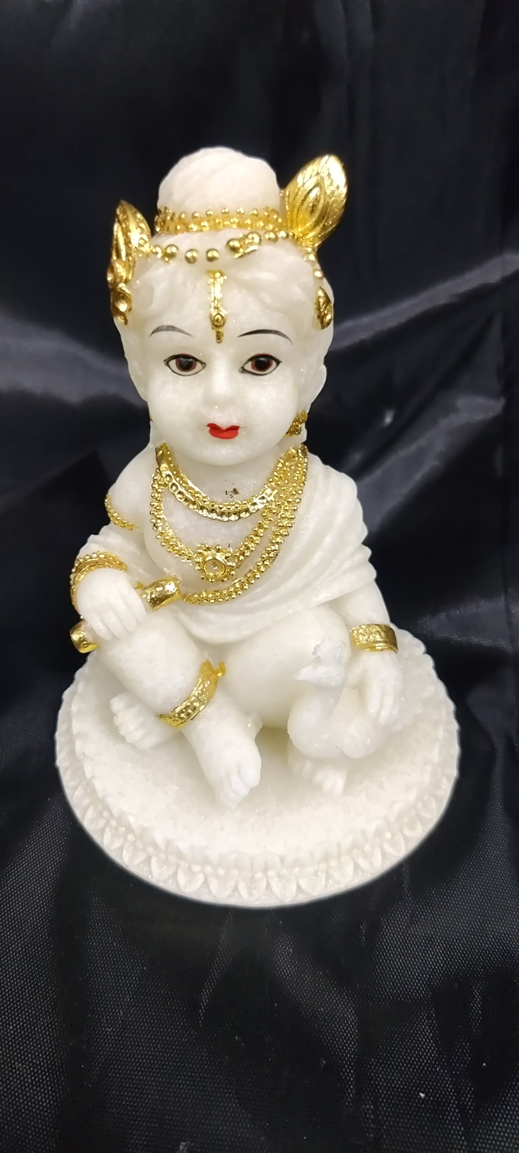 Gold Plated Krishna Idol 5"