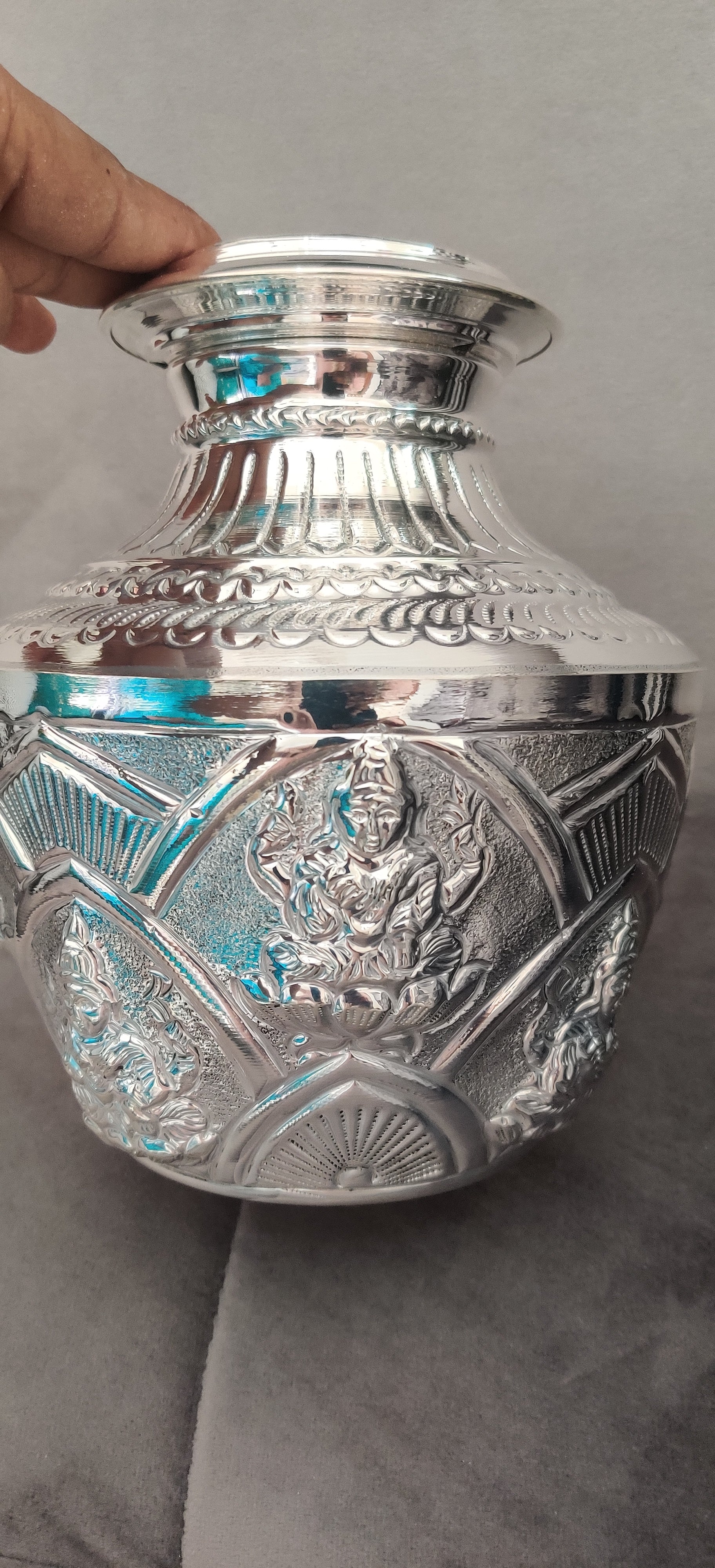 German Silver 8.5 " Astalakshmi Design Kodapana