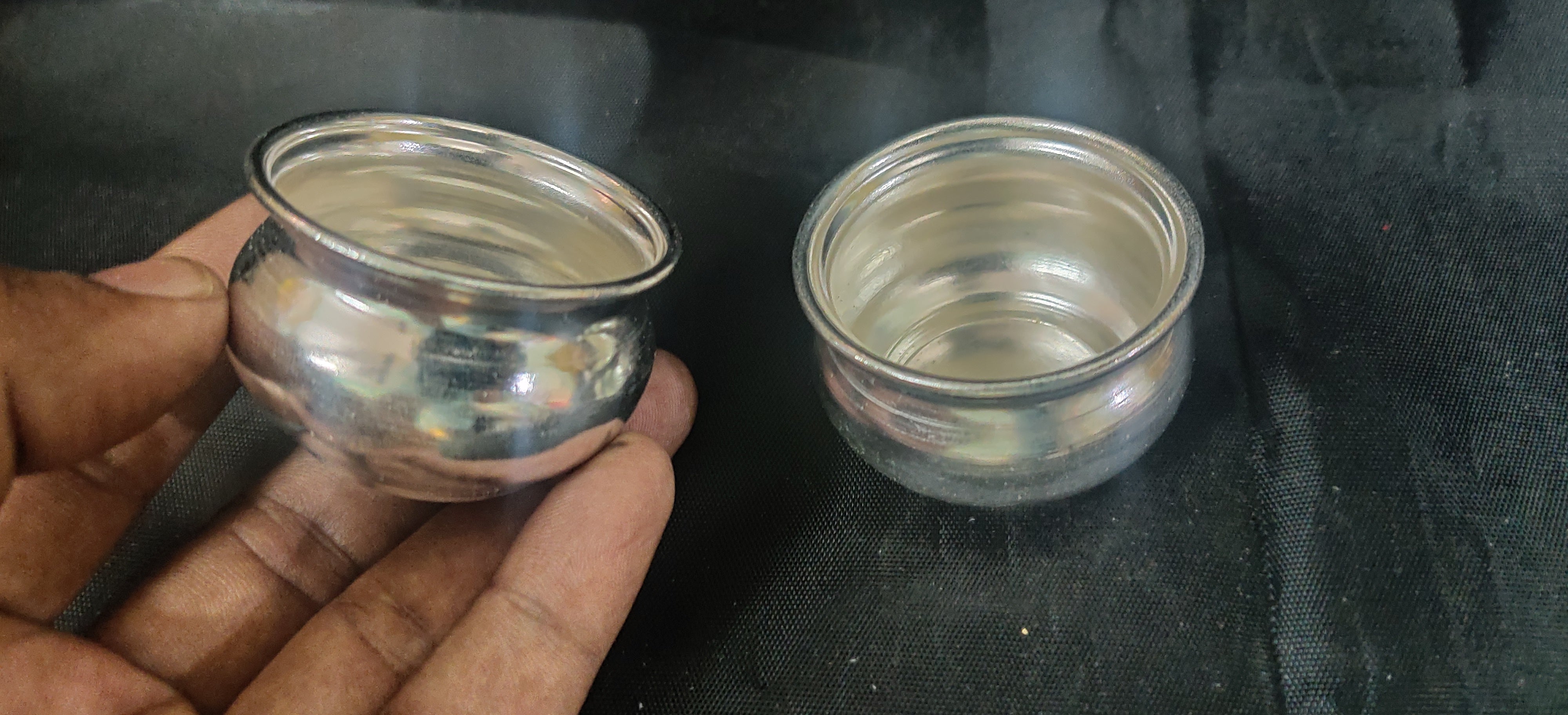 German Silver 3"kum Kum Bowls Pair