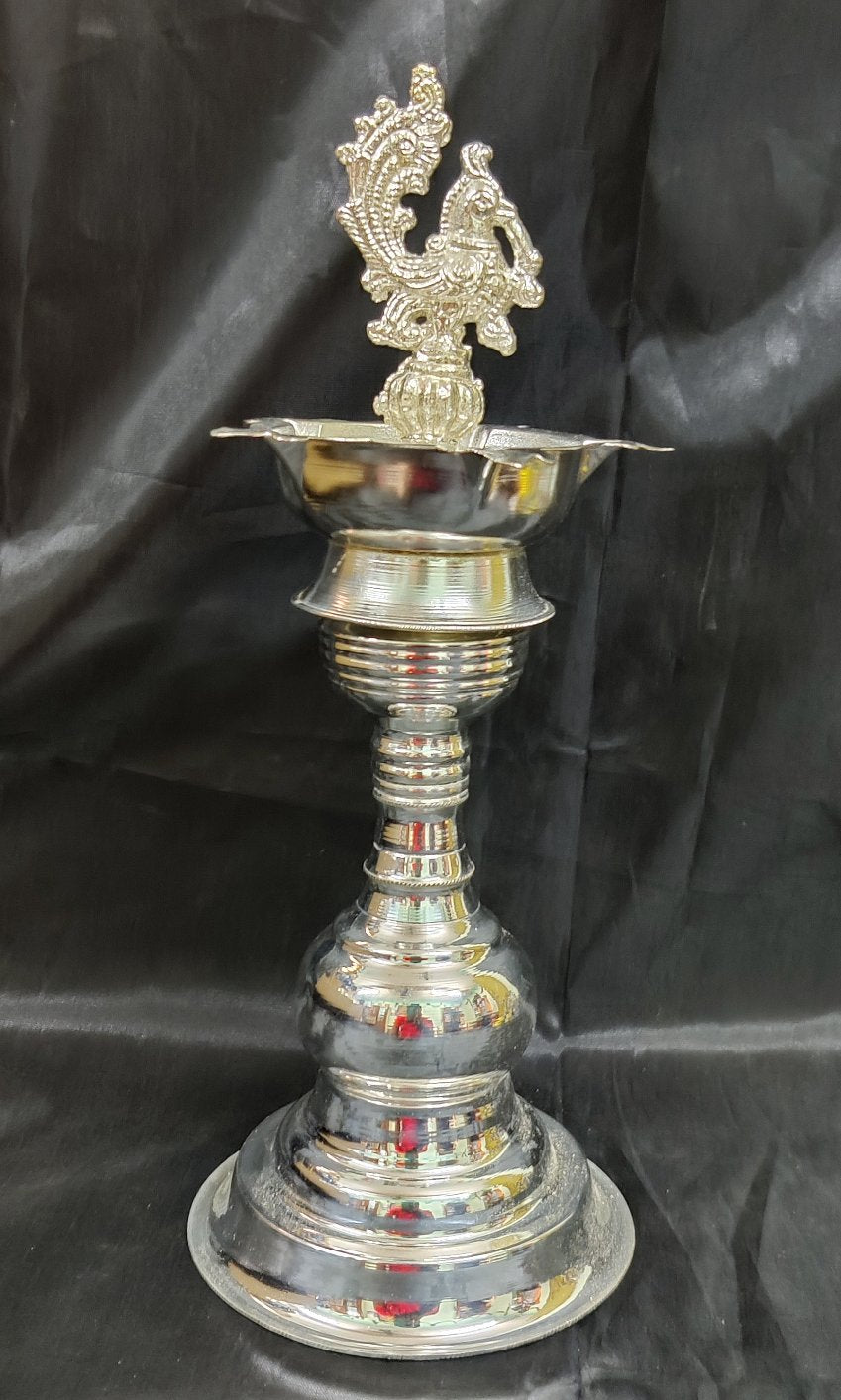 German Silver Peacock Samay 14" Pair