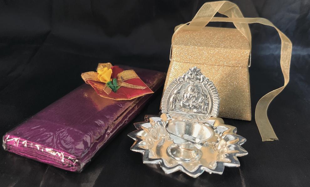 German Silver Kamakshi Deepa 3"combo