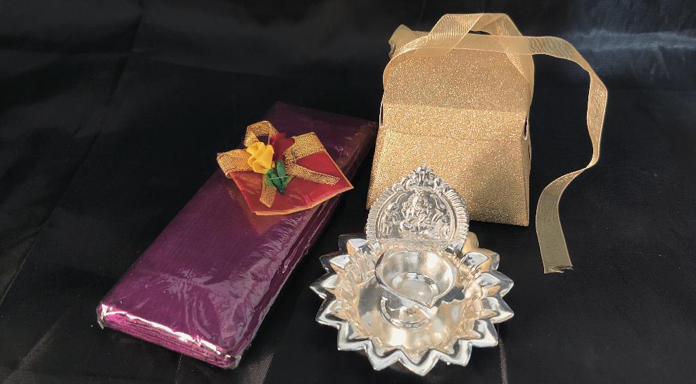German Silver Kamakshi Deepa 3"combo
