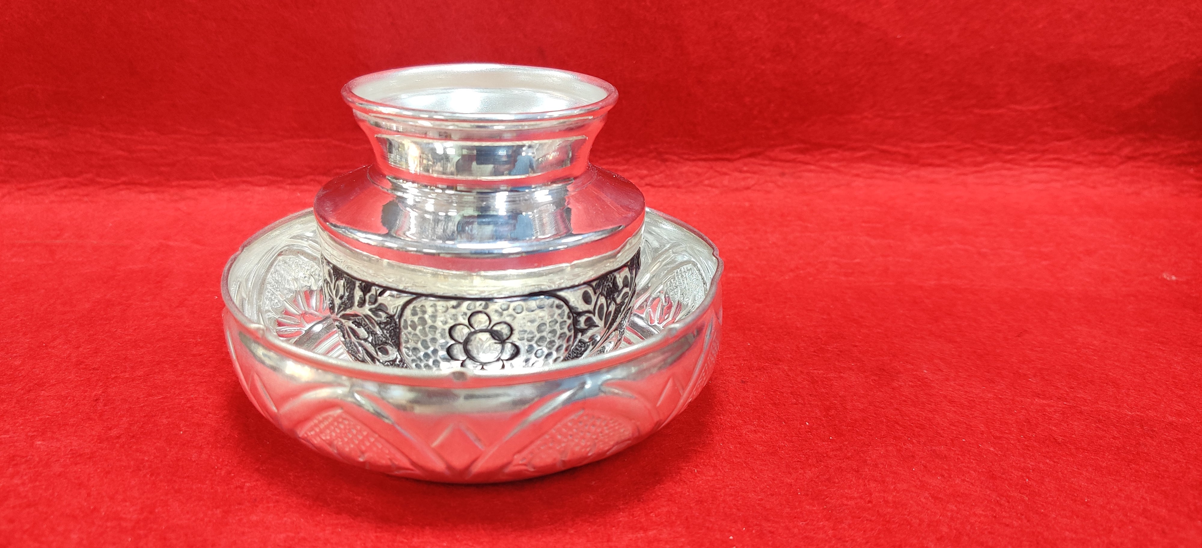 German Silver Plate With Antique German Silver Kalsha