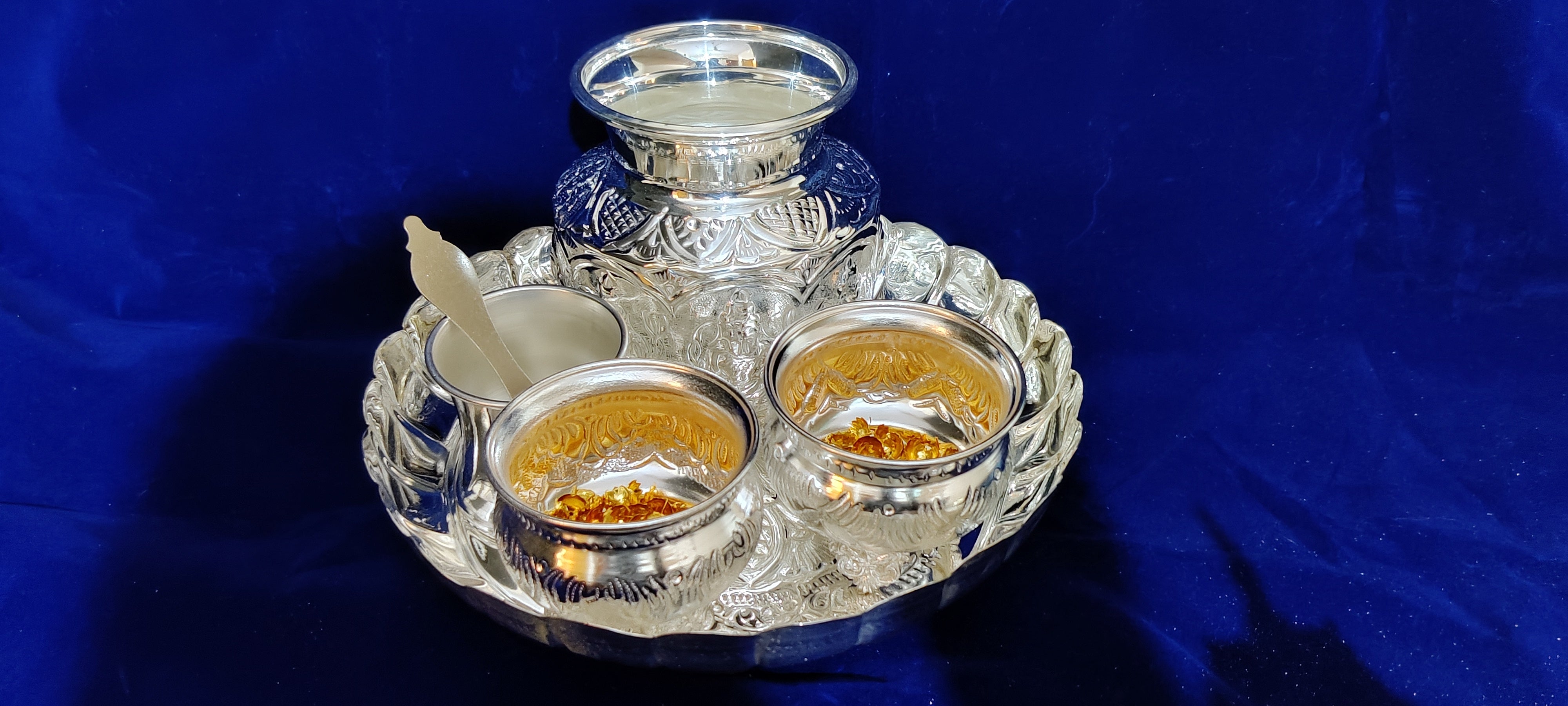 German Silver 9" Pooja Thali