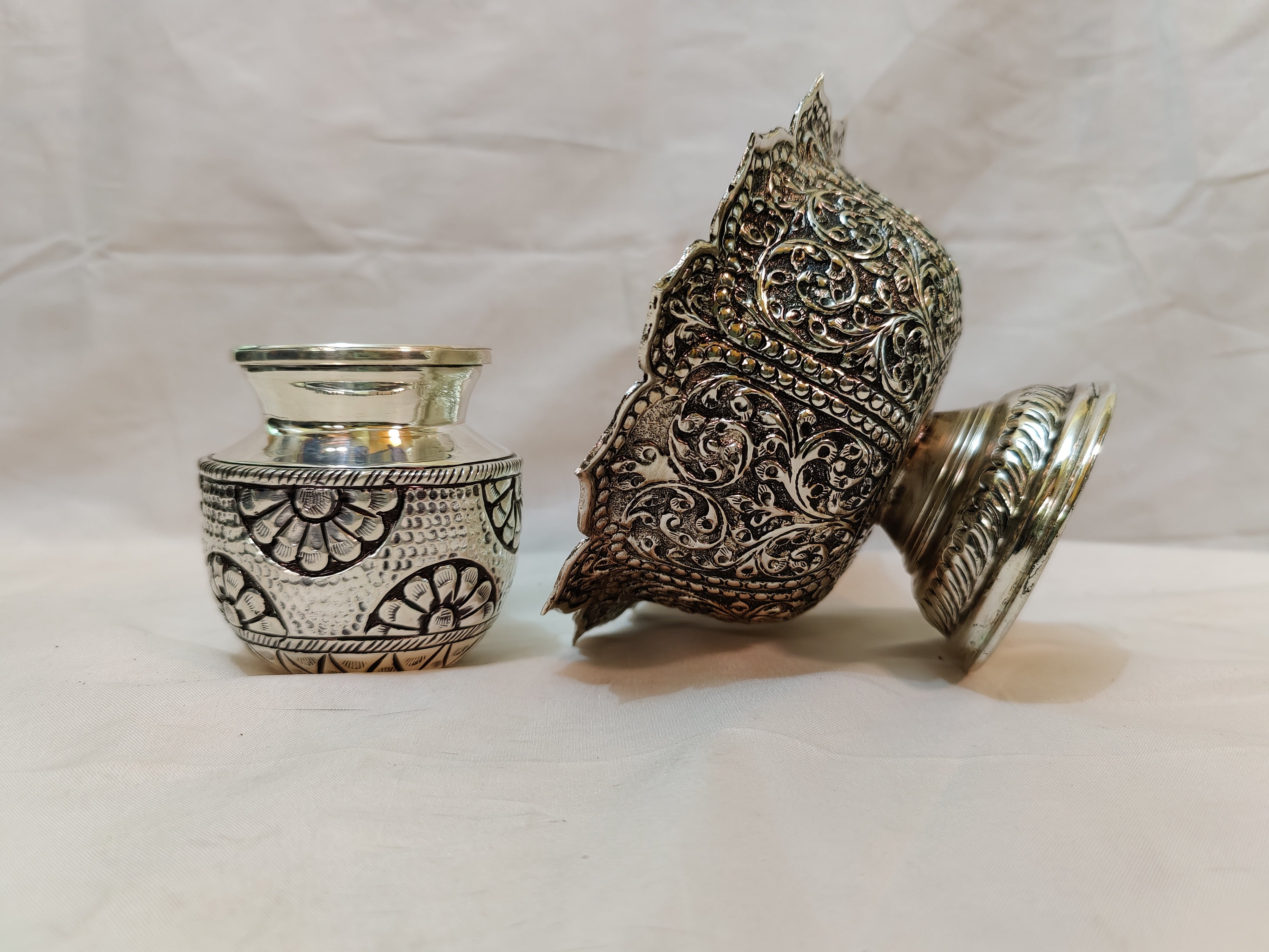 Antique German Silver Fruit Bowl With Kalsha