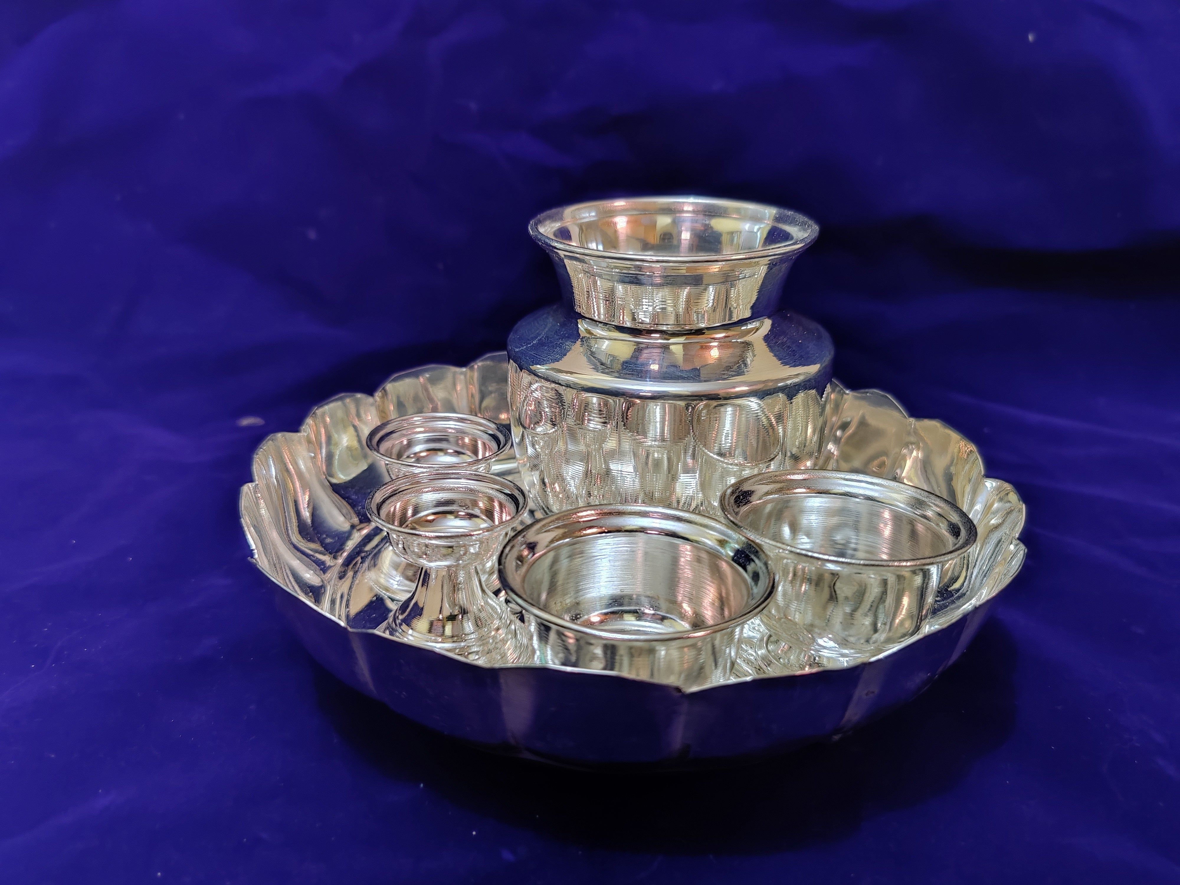 German Silver 5" Kalsha Pooja Thali