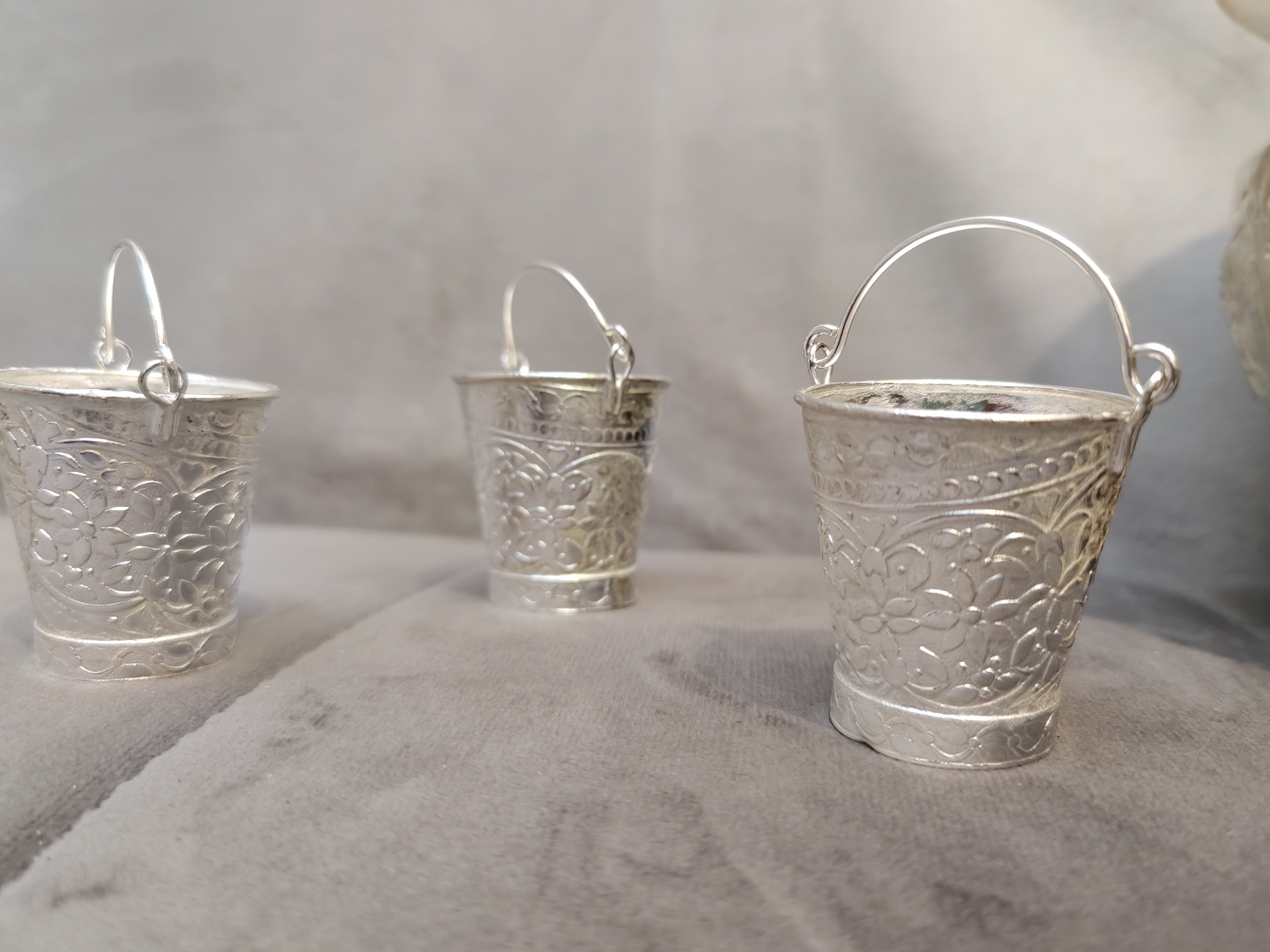 German Silver 2" Bucket Miniatures ( Pack of 3 Pcs)