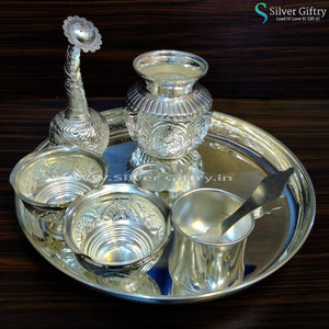 10" Pooja Thali | Pooja Article | Silver Giftry | SGT20K007
