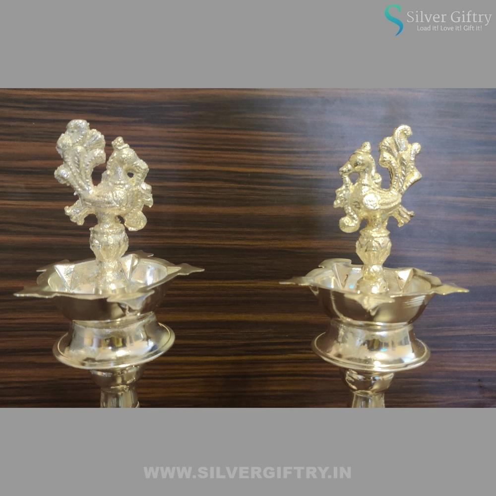 14" German Silver Deepam | Pooja Article | Silver Giftry | SGT20K012