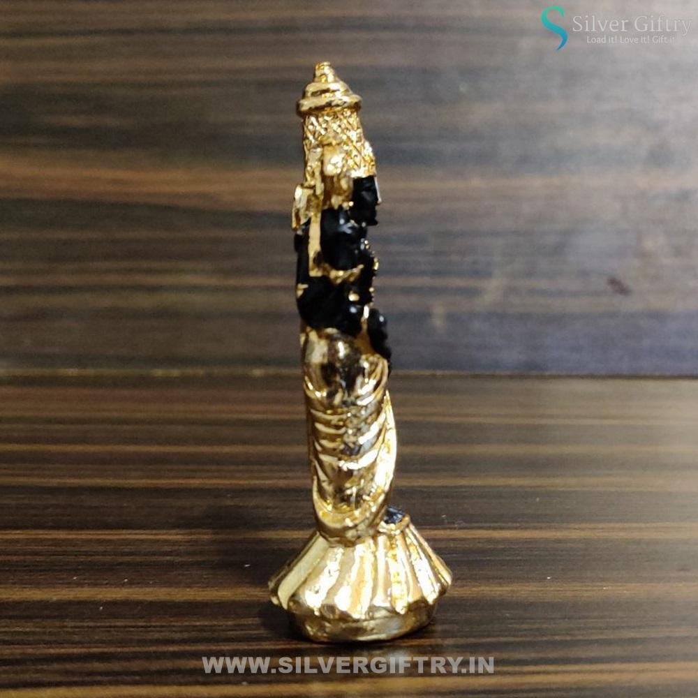 24kr Gold Coated Tirupathi Balaji Idol 3" | Silver Giftry | SKUSG01020