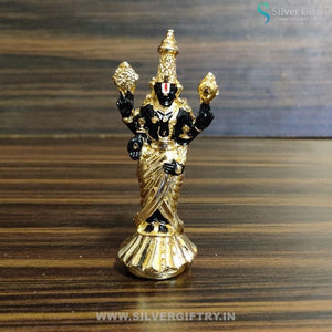 24kr Gold Coated Tirupathi Balaji Idol 3" | Silver Giftry | SKUSG01020