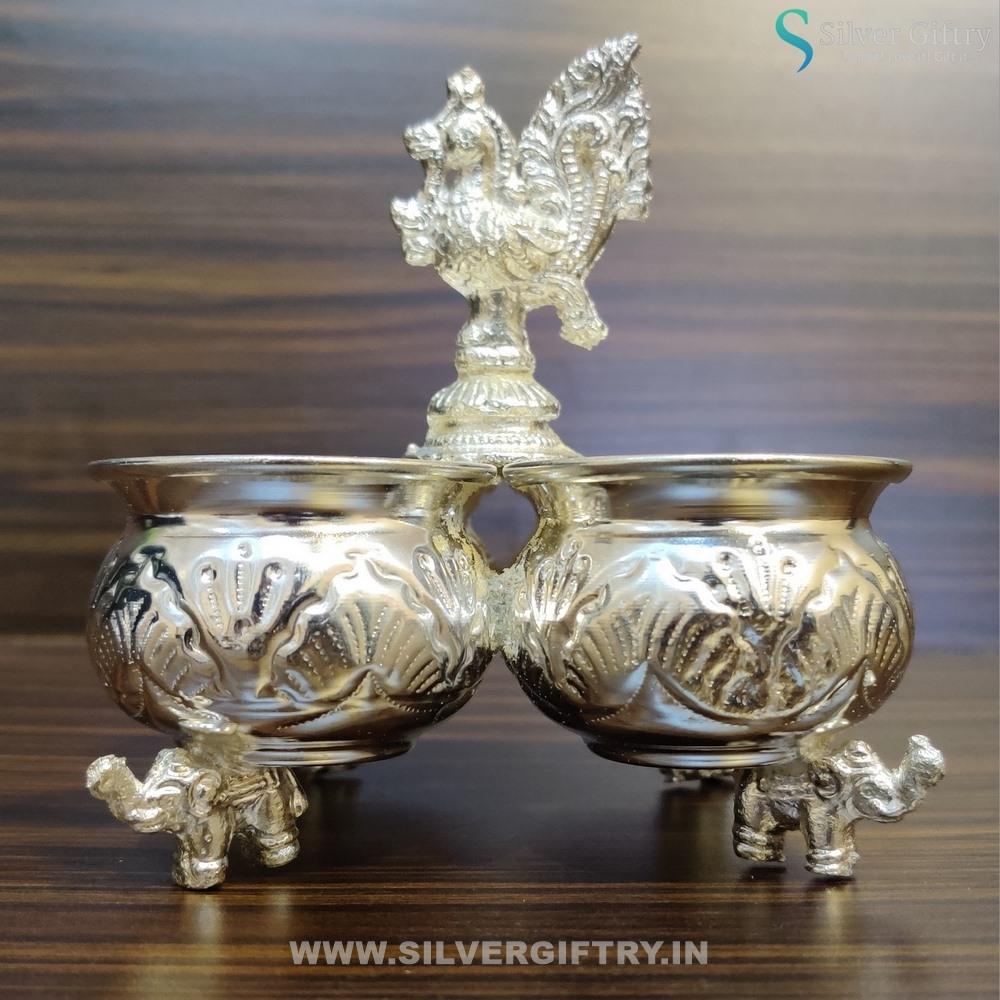 4" Cup German Silver Panchwala With Elephant Legs | Silver Giftry | SGT20K029