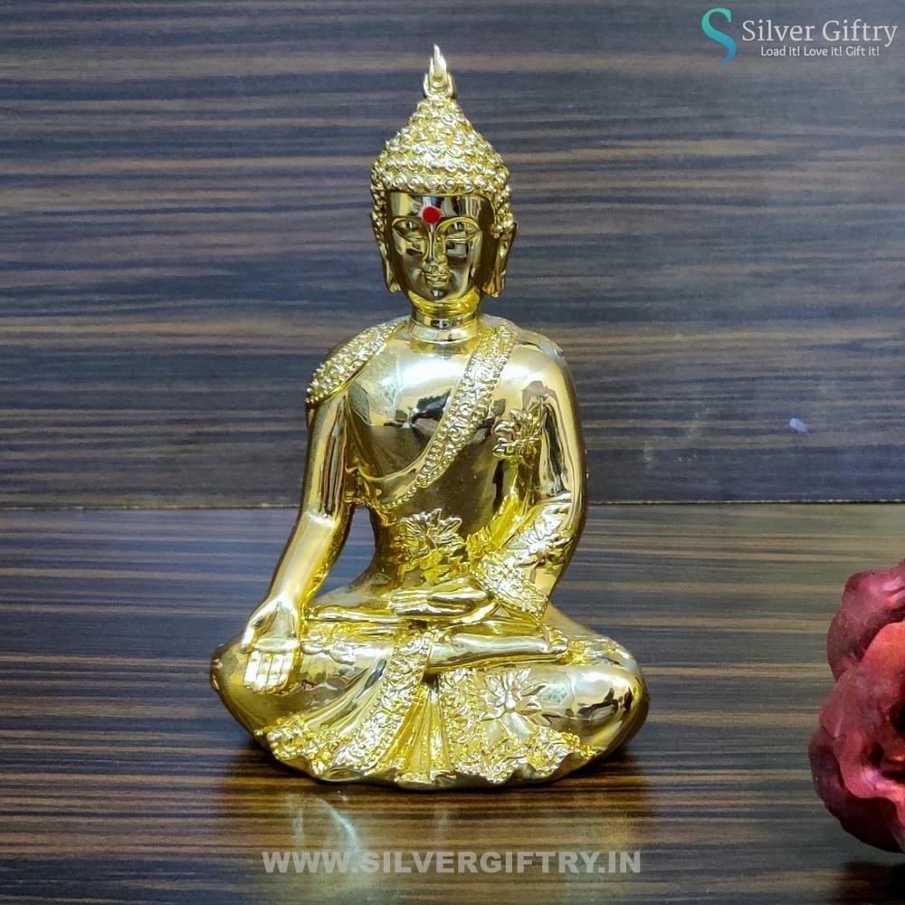 7" Buddha Gold Plated Idol | Silver Giftry | SGT20K048